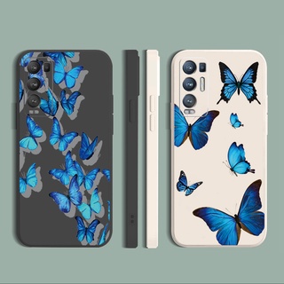 เคสซิลิโคนนิ่ม ขอบตรง ลายการ์ตูนผีเสื้อน่ารัก สําหรับ OPPO Reno6 Z 5G Reno 5 Pro 4 4G 3 Reno2 Z F