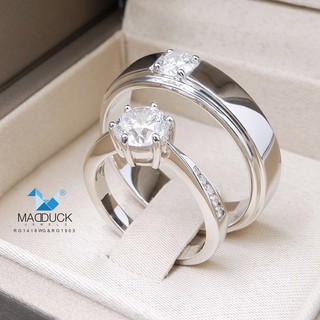 Madduckjewels แหวนเงินแท้ เพชร CZ ชุบโรเดียม RG1418-RG1903