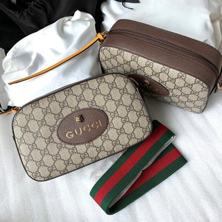 New 🤍GUCCI GG SUPREME MESSENGER BAG (BEIGE/EBONY) 2023 Size:W24cmxH14.5 cm xD7cm อุปกรณ์