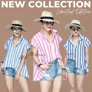 พร้อมส่ง 🐝Mirrorsister’s ZumBaRa sTRipe SHiRT••