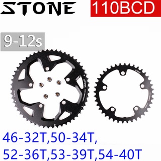 ใบจานหน้าจักรยาน ทรงกลม 110bcd 2x 52 36T 53 39T 54 40T 50 34 สําหรับ Sram Red Rival S350 S900 Rotor Force 110 BCD 5 Bolts