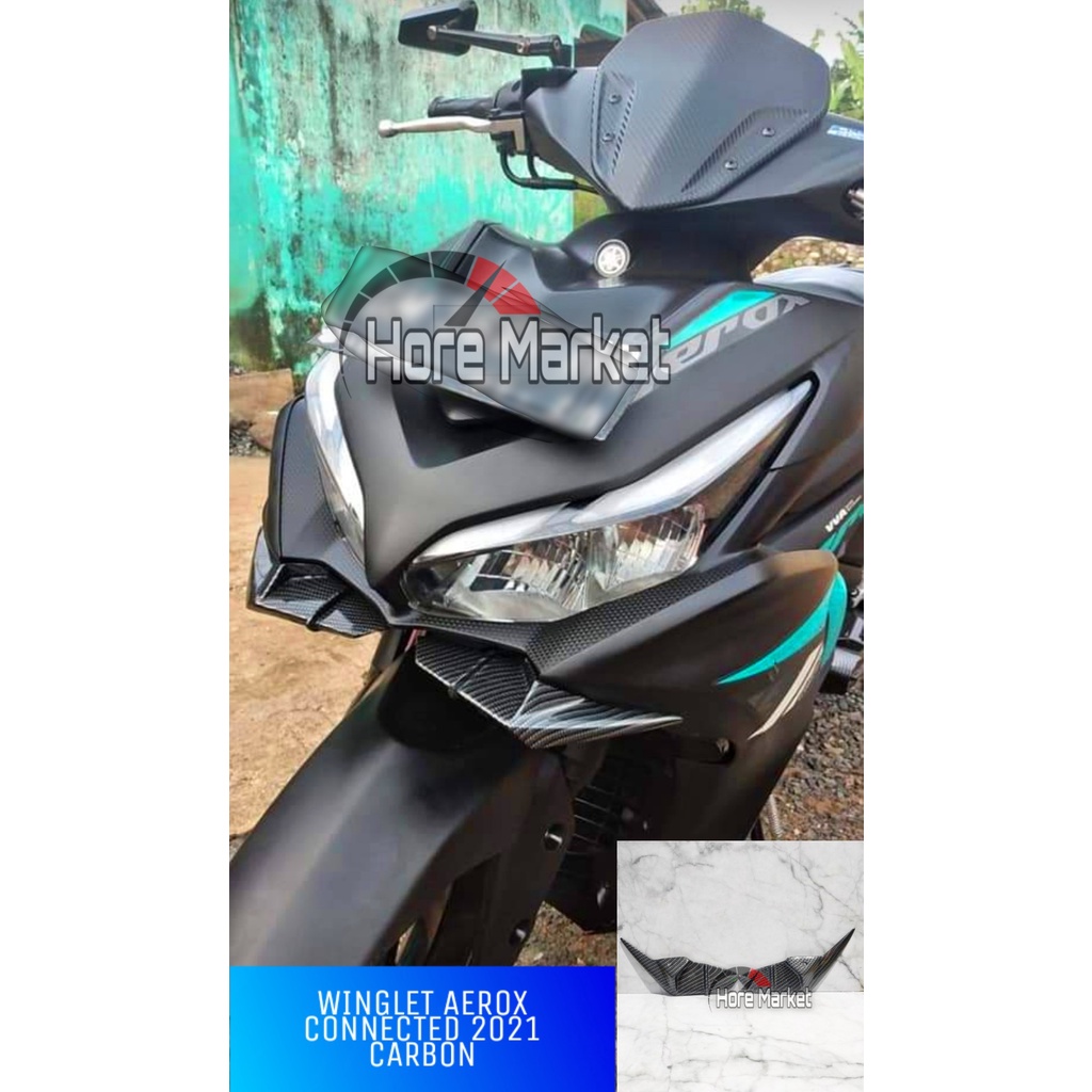 WINGLET NEW AEROX 155 2021 2022 2023 CARBON WINGLET AEROX CONNETED CARBON CYBER CITY