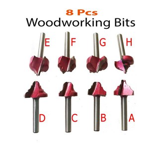 Woodworking Bits CNC กัดไม้ 8 รูปแบบ (แพ็ค). SKU:030215-P4