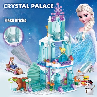 บล็อกตัวต่อเลโก้ รูปปราสาทเจ้าหญิงดิสนีย์ Frozen Elsas Sparkling Paradise ของเล่นสําหรับเด็ก