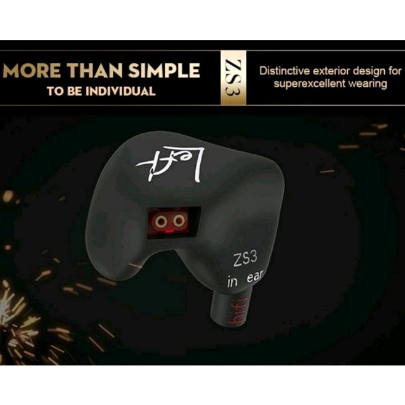 KZ ZS3 ไดร์เวอร์ KZ ZS3 หน่วย KZ ZS3 หูฟังชนิดใส่ในหูชุดหูฟังสําหรับเล่นเกม