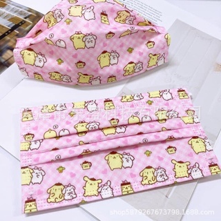 หน้ากาก Pom Pom Purin Pochacco My Melody Kirby 3 ชั้น แบบใช้แล้วทิ้ง สําหรับผู้หญิง และผู้ชาย 50 ชิ้น