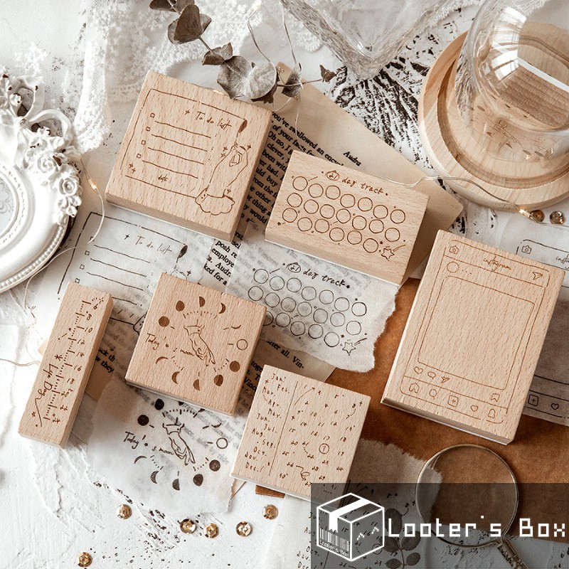 [CLEARANCE] Daily Habit Tracker Calendar Planner Addicts Instagram แรงบันดาลใจ Doodle Elegant Wood S