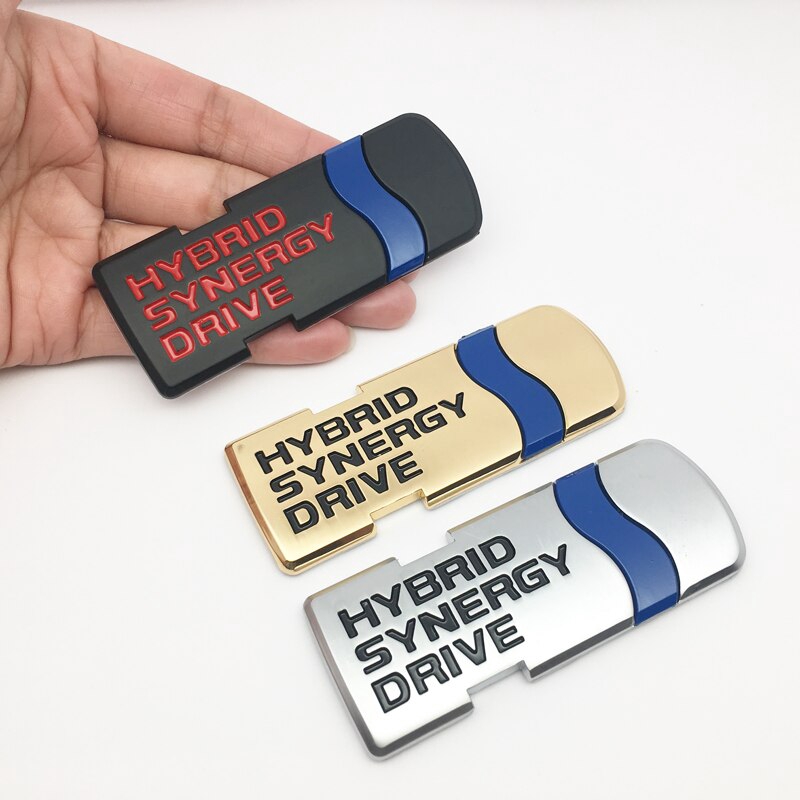 3D รถจัดแต่งทรงผม Hybrid Synergy ไดรฟ์รถสติกเกอร์โลหะสัญลักษณ์ Auto Badge Decal สําหรับ Toyota Prius Camry Corona Auris Rav4s อัตโนมัติ