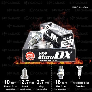 NGK หัวเทียน MotoDX ขั้ว Ruthenium【 CR6HDX-S 】ใช้อัพเกรด Grand filano GT125 Fazzio Finn Q-Bix Fino125 Z125 KSR