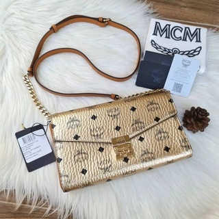 MCM MILLIE MEDIUM CROSSBODY  สี BERLIN GOLD ขนาด 9"L x 5.5"W x 1.75"H