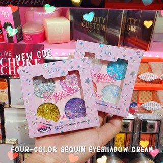 CDE Sequin Eyeshadow 6g. ทาตาสวยๆ เนรมิตเปลือกตาให้โดดเด่นเป็นประกาย มี 4 สีใน 1 ตลับค่ะ