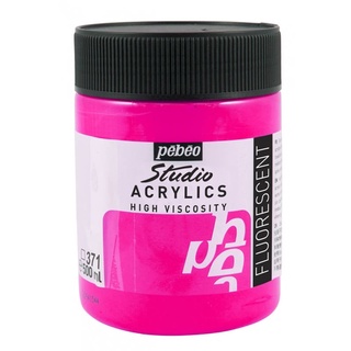 PEBEO สีอะคริลิค เกรดสตูดิโอ 500ml สีชมพูสะท้อนแสง Flourescent Pink Acrylic Studio High Viscose 500ML P172371