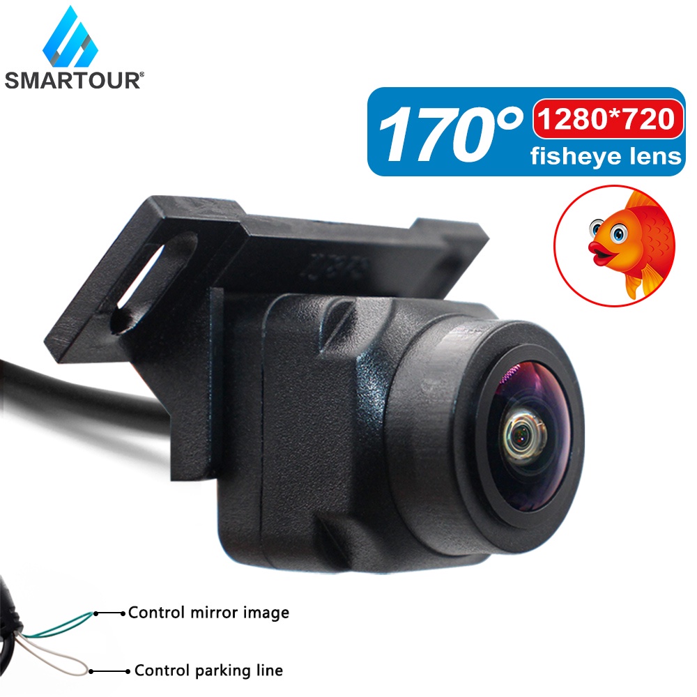 Smartour 170 องศา Fisheye เลนส์รถด้านหน้าด้านหลังสํารองดูย้อนกลับ HD Night Vision กล้องสําหรับรถยนต์ Android DVD Monitor