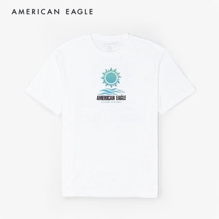 เสื้อยืดสีขาวAmerican Eagle Short Sleeve Graphic T-Shirt เสื้อยืด ผู้ชาย กราฟฟิค แขนสั้น ( MGR 016-4817-110)