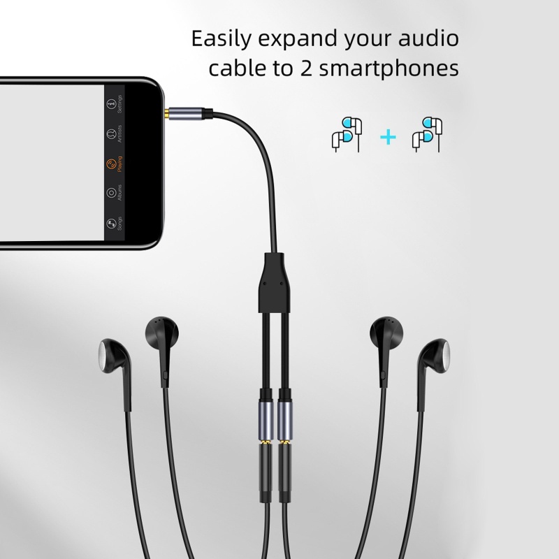 WU ตัวแยกหูฟังสําหรับคอมพิวเตอร์ 3 5 มม. หญิง 2 Dual 3 5 มม. ชาย AUX