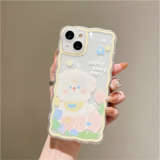 สินค้าพร้อมส่ง 🌙 เคสโทรศัพท์ เคส เคสมือถือ เคส TPU เคสนิ่ม หมาผ้ากันเปื้อน+พุ่มดอกไม้ TPU-C256