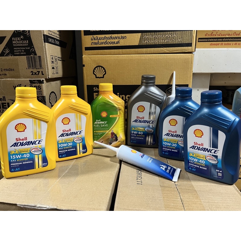 น้ำมันเครื่อง รถจักรยานยนต์ ออโตเมติก shell advance scooter ax5 15w-40 10w-30 ax7 10w-30 10w-40 fuel