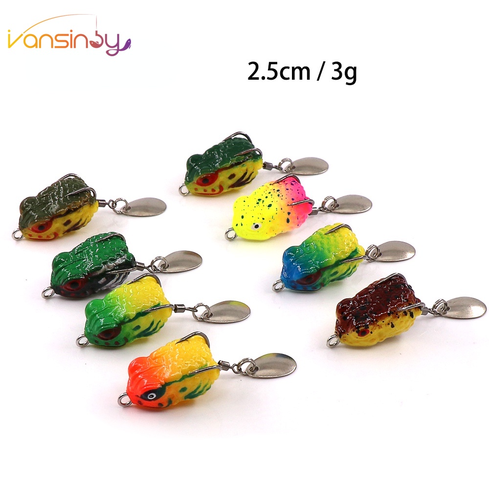 Vansinoy 3 ซม. 3.2กรัม กบยางแก้คัน ชิ้นเหยื่อปลอมกบยาง เหยื่อตกปลาปลอม รูปกบ