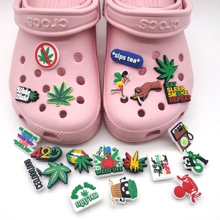 1 ชิ้น ใหม่ ใบกัญชา Jibbitz รองเท้า เสน่ห์ สนุก อุดตัน เสน่ห์ สําหรับ Crocs รองเท้าแตะ ผู้หญิง ผู้ชาย วันเกิด ปาร์ตี้ ของขวัญ