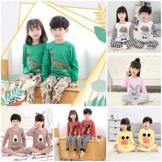 Hello_Kids Shop เซ็ตชุดเด็ก สไตส์เกาหลี [100% COTTON] ใส่นอน ใส่เที่ยวได้ ผ้านิ่มใส่สบาย ลายน่ารัก พร้อมส่ง!!