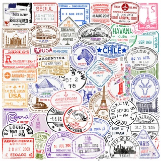 ❉ Retro Vintage Stamps Series 02 Transparent สติ๊กเกอร์ ❉ 50Pcs/Set DIY Fashion Waterproof Decals Doodle สติ๊กเกอร์