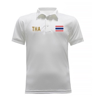 สกรีนเสื้อ 77DESIGN 77DESIGN เสื้อคอปก(ผ้าลื่น) สีขาว THAILAND