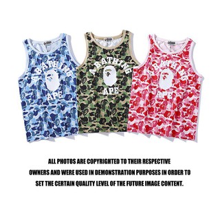 A Bape Ape Bape(เบ็ป) Camoulage Vest Sports Sleeveless T-shirts เสื้อกั๊ก 12jf