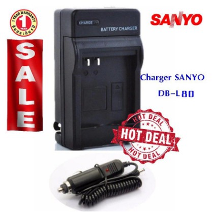 แท่นชาร์จแบตกล้อง ในบ้านและรถยนต์ For Sanyo Xacti VPC-CA65 VCP-CG9 DMX-CA8 VPC-E60 #1001