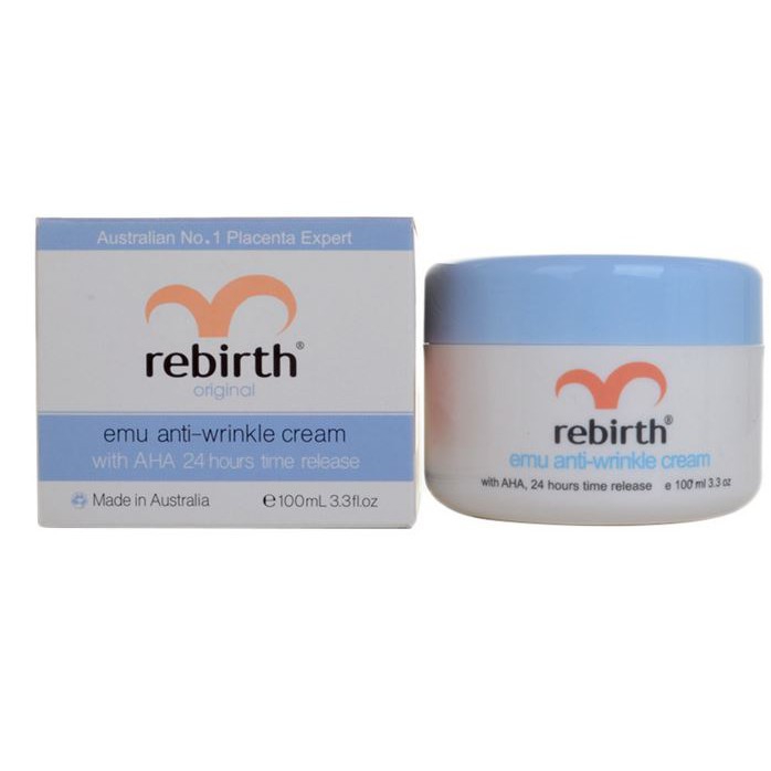 แท้ Re-birth EMU Anti Wringkle Cream with AHA 100ml ครีมอีมูคืนความอ่อนนุ่มชุ่มชื่นให้กับผิวที่แห้งกร้าน