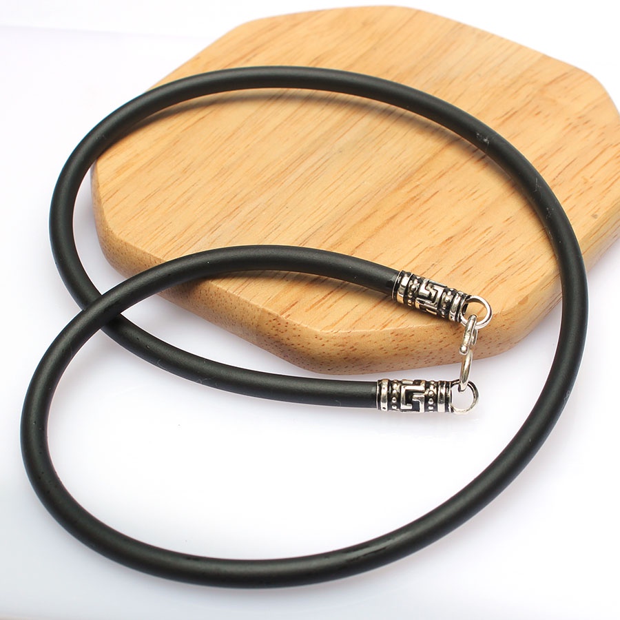 สร้อยคอผู้ชาย Xiaoming Silver DCS038 โซ่ยางเคลือบเงิน