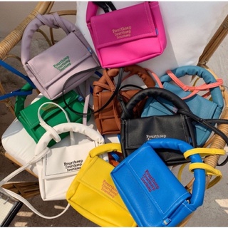 [ใส้โค้ด NS99FASH ลด25%]พร้อมส่งจากไทย กระเป๋าหนังสะพายข้างสีสันสดใส TZ114