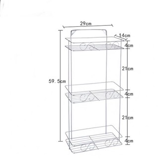 ชั้นวางในห้องน้ำสแตนเลส 304 แท้ 2/3 ชั้น   แถมที่ติดผนัง ไม่ต้องเจาะผนัง ไม่ต้องใช้สว่าน รับน้ำหนักได้ดี TB1023