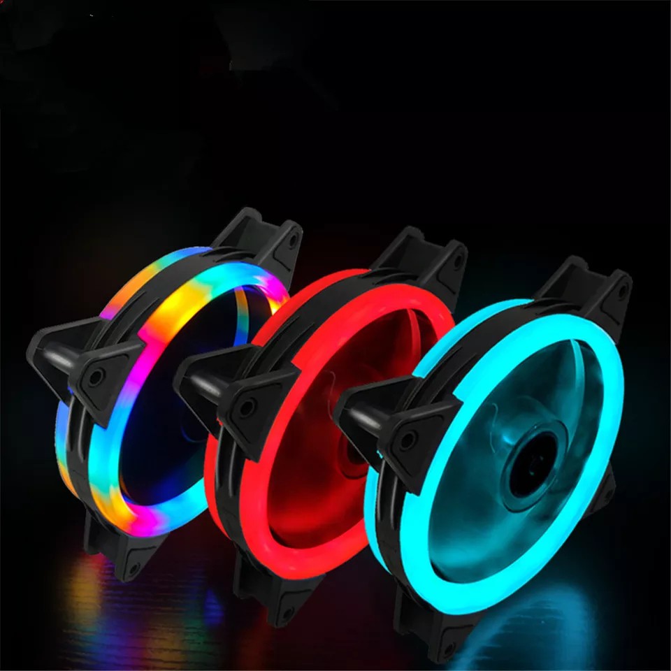 พัดลมเคส ไฟวงแหวน RGB/LED Standard 120mm. Molex 4pin