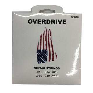 สายกีตาร์โปร่ง  OVERDRIVE AC010 acoustic guitar strings phosphor bronze No.10/48 medium AC009-AC010  civin unda101 No.10