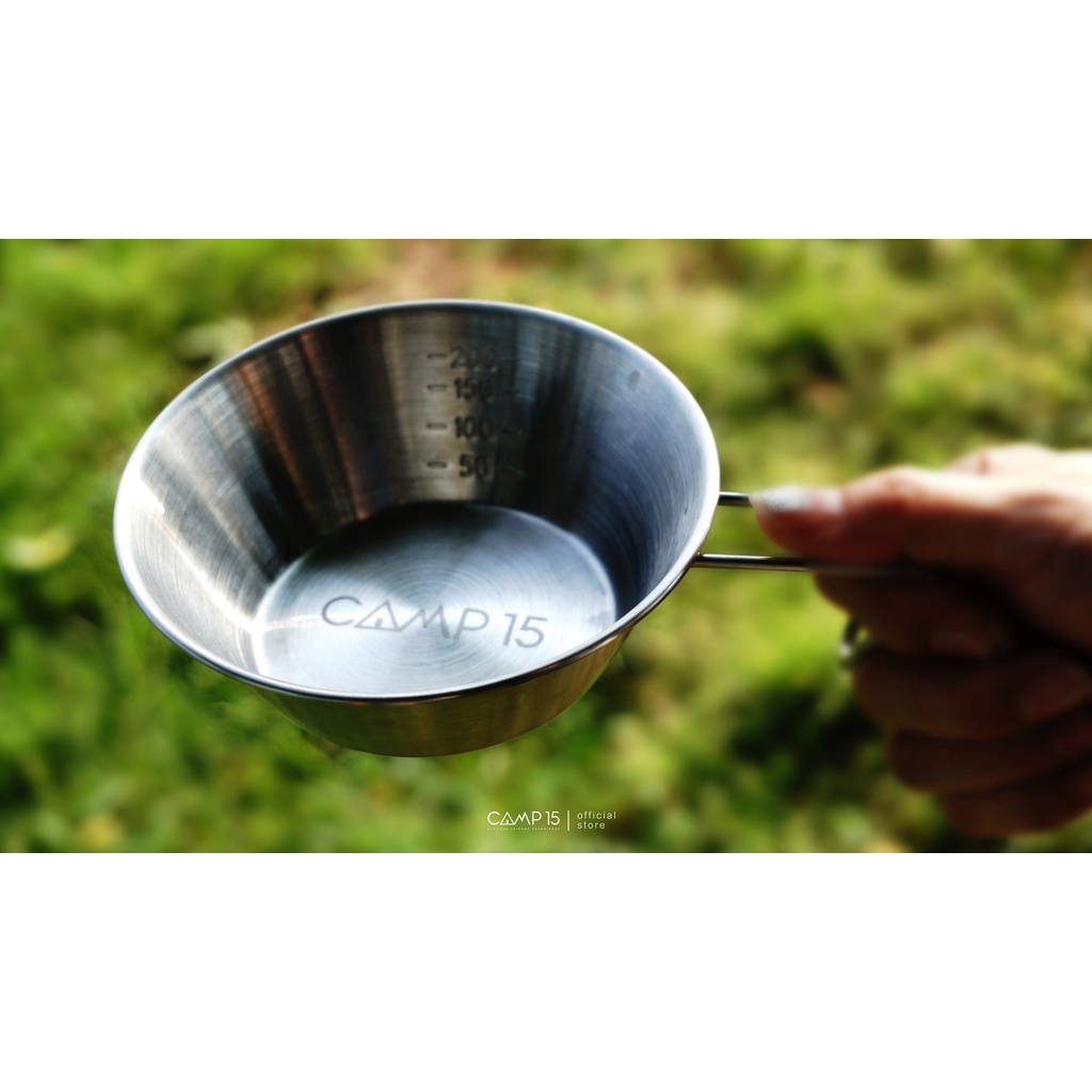ถ้วยเซียร่าพร้อมTop ไม้  SIERRA CUP (stainless steel) - CAMP 15