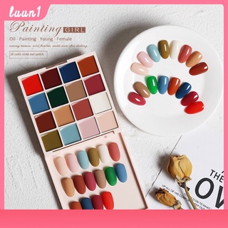 พุดดิ้ง เจล ตลับอายแชโดว์16สี สีทาเล็บเจล ถูกใจ ถูกราคา สีเจล ยาทาเล็บเจล 16สีในตลับอายแชโดว์เดียว soild Palette ญี่ปุ่นแข็งแช่ปิด UV LED COD