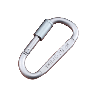 CARABINER คาราไบเนอร์ ขนาด 8 cm. ผลิตจาก อลูมิเนียมแข็งขัดเงาด้วยอลูมิเนียมชนิด D