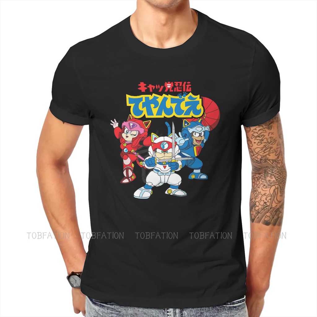 Tee เสื้อสาวอวบ ใหม่ เสื้อยืดลําลอง แขนสั้น พิมพ์ลายการ์ตูน Samurai Pizza Cats Ninjas สําหรับผู้ชาย