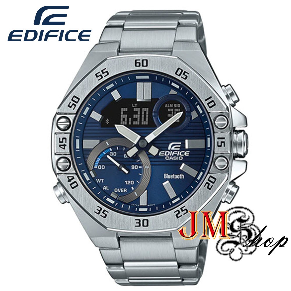 Casio Edifice นาฬิกาข้อมือผู้ชาย สายสแตนเลส รุ่น ECB-10D-2ADF (หน้าปัดสีน้ำเงิน)
