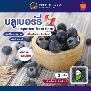 บลูเบอร์รี่ 3 แพ็ค จากประเทศเปรู Blueberry