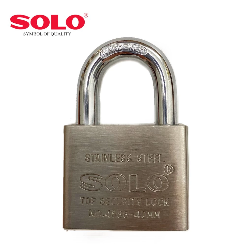 Solo No.4588 กุญแจคล้องสเตนเลส ขนาด 35-40-45-50mm ชนิดหูสั้นและหูยาว
