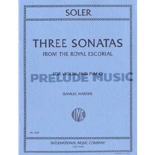 (Violin and Piano) Soler, A: Three Sonatas from Royal Escorial (IMC3547)