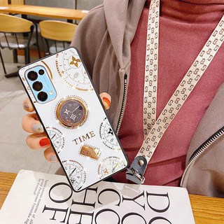 เคสโทรศัพท์มือถือ แบบกระจกนิรภัย + ขาตั้ง สําหรับ Oppo Reno 6 5 4 3 2 2F 10X Zoom Pro Reno6 Reno5Pro 4G 5G