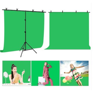 ผ้าฉากสตูดิโอ ผ้าฉากถ่ายรูป ฉากผ้า Backdrop Green (เฉพาะผ้าฉากสีเขียว) ขนาด 1 x 3 M.