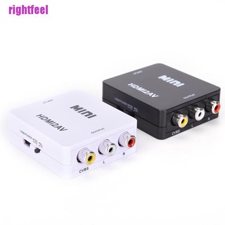 Rightfeel อะแดปเตอร์ Hdmi To Rca Av Cvbs Hd 1080 P Mini Hdmi 2 Av Mini Video