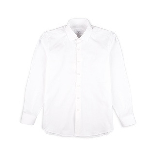 TWENTYSECOND เสื้อเชิ้ตแขนยาว ปกป้าน ผ้าคอตต้อน รุ่น Plain Cutaway collar shirt - สีขาว / White