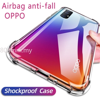 เคส OPPO A94 A15 A15S A53 A93 A92 A52 ใสถุงลมนิรภัยนุ่มป้องกันการตกเคส OPPO Reno 5 4 5G 4G Find X3 Pro ซิลิโคนคุณภาพสูงกันกระแทก