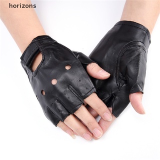 [horizons] ถุงมือหนัง PU สีดํา สําหรับผู้ชาย และผู้หญิง เหมาะกับการขับขี่รถจักรยานยนต์