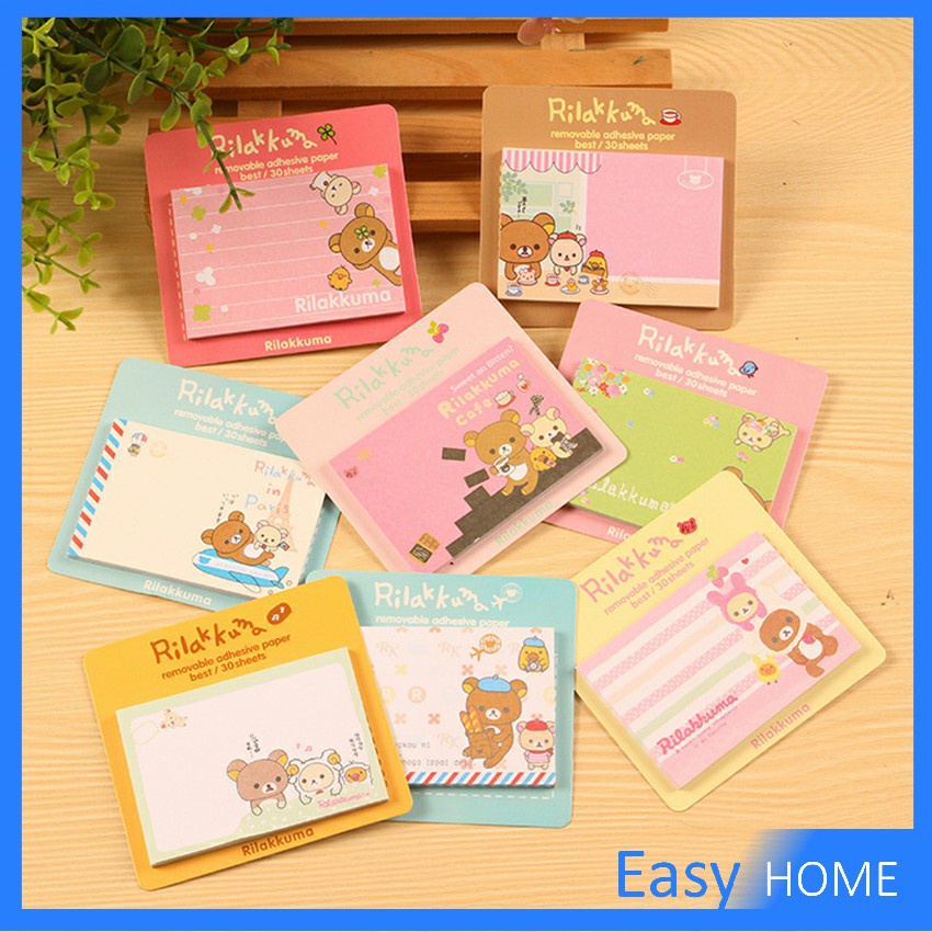 โน้ตการ์ตูนเกาหลี กระดาษโน๊ต ลายน่ารัก กาวในตัว (สุ่มลาย) Sticky Note