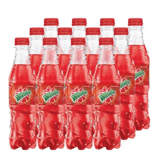 มิรินด้า น้ำแดง เครื่องดื่มน้ำอัดลม 345 มล. แพ็คละ. 12 ขวด. Mirinda Red Soda Soft Drink 345 ml. Pack of 12 bottles.